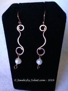 Freshwater Pearls and Copper Earrings