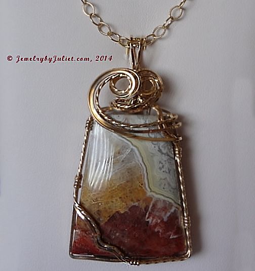 Mexican Crazy Lace Agate Pendant 05