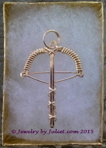 1st Edition Gold-filled Crossbow Pendant 02