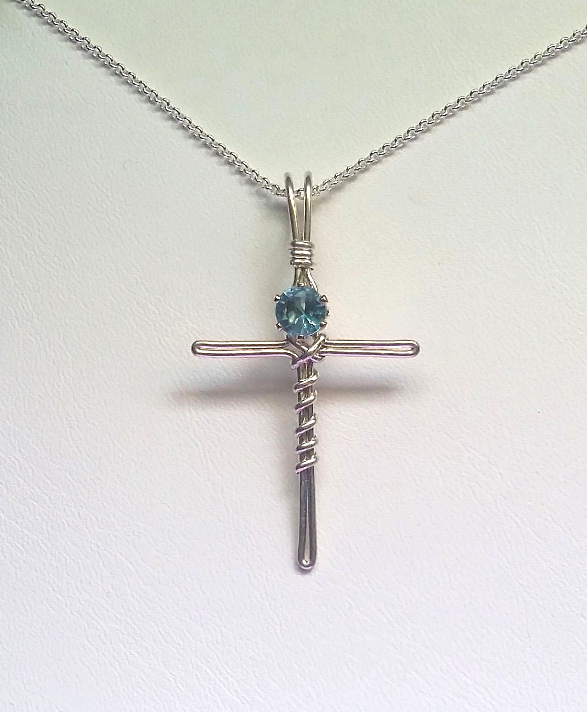 March Birthstone Cross Pendant – Jewelry By Juliet