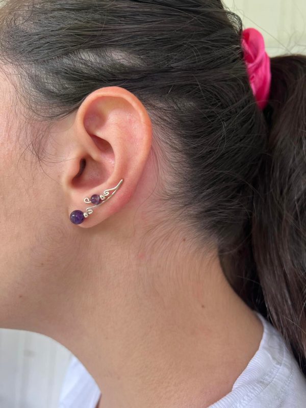 Amethyst Ear Climber