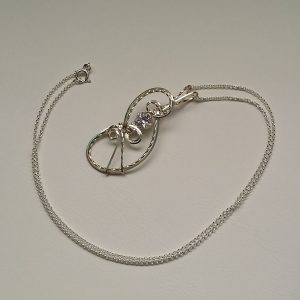 April Birthstone Pendant - Sterling Silver Setting